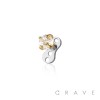 CZ PRONG 316L SURGICAL STEEL HEAD AND BASE DERMAL SET 